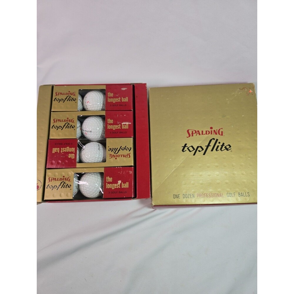 70s Spalding Top Flite Golf Balls,4 Sleeves of 3 Pack New-5,6,7,8; 4- 6's; 2-7's